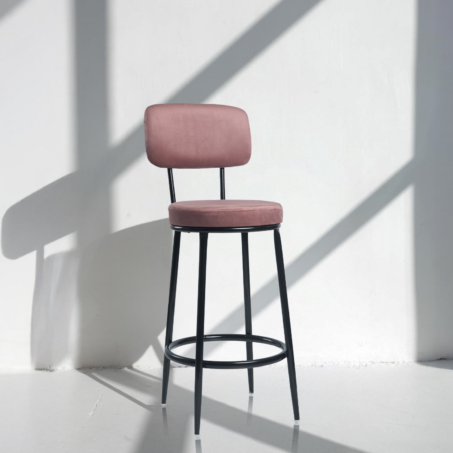 Chakra Bar Chair-Velvet Bar stool (Pink)