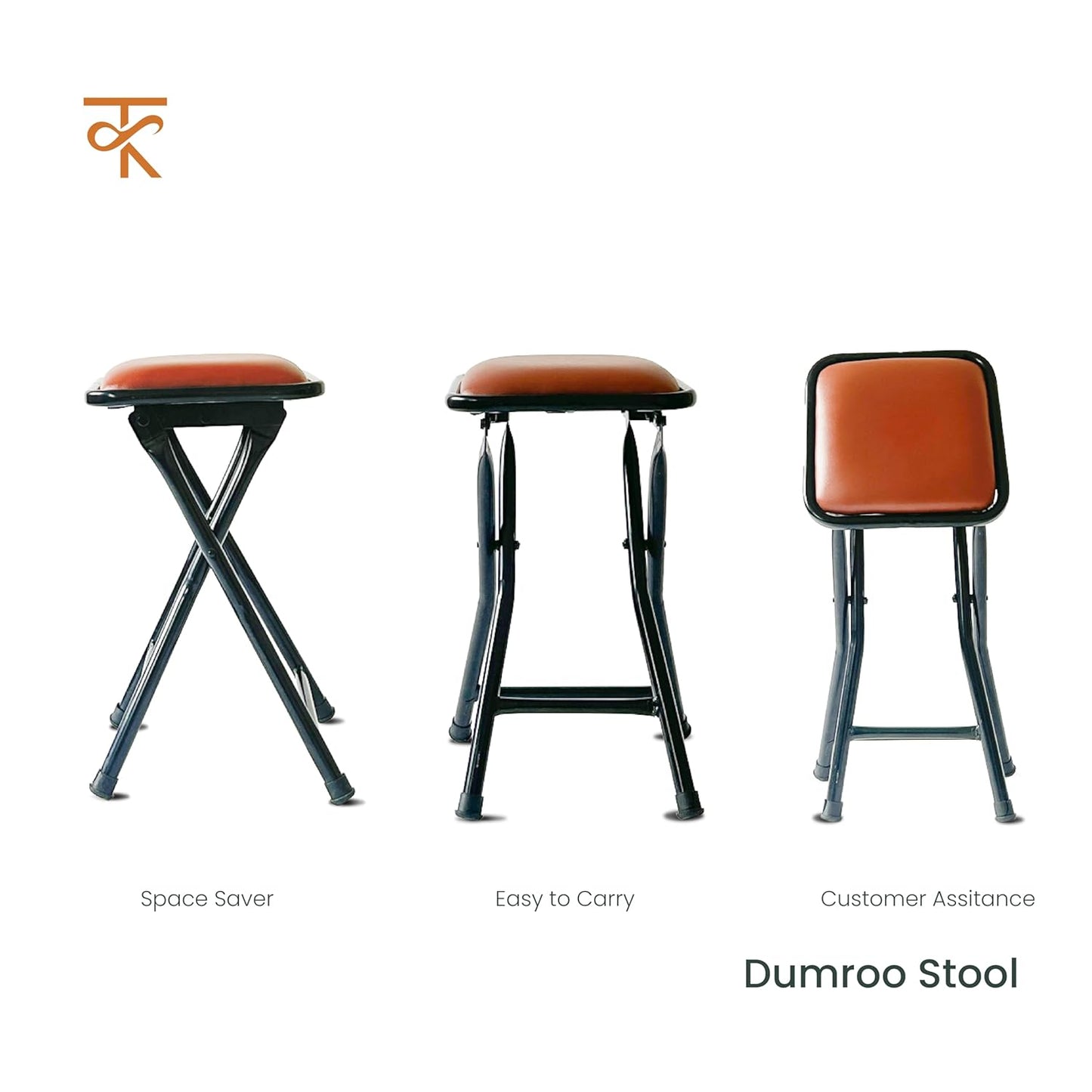 Dumroo Stool Black (Brown) Pack of 1 Various angles