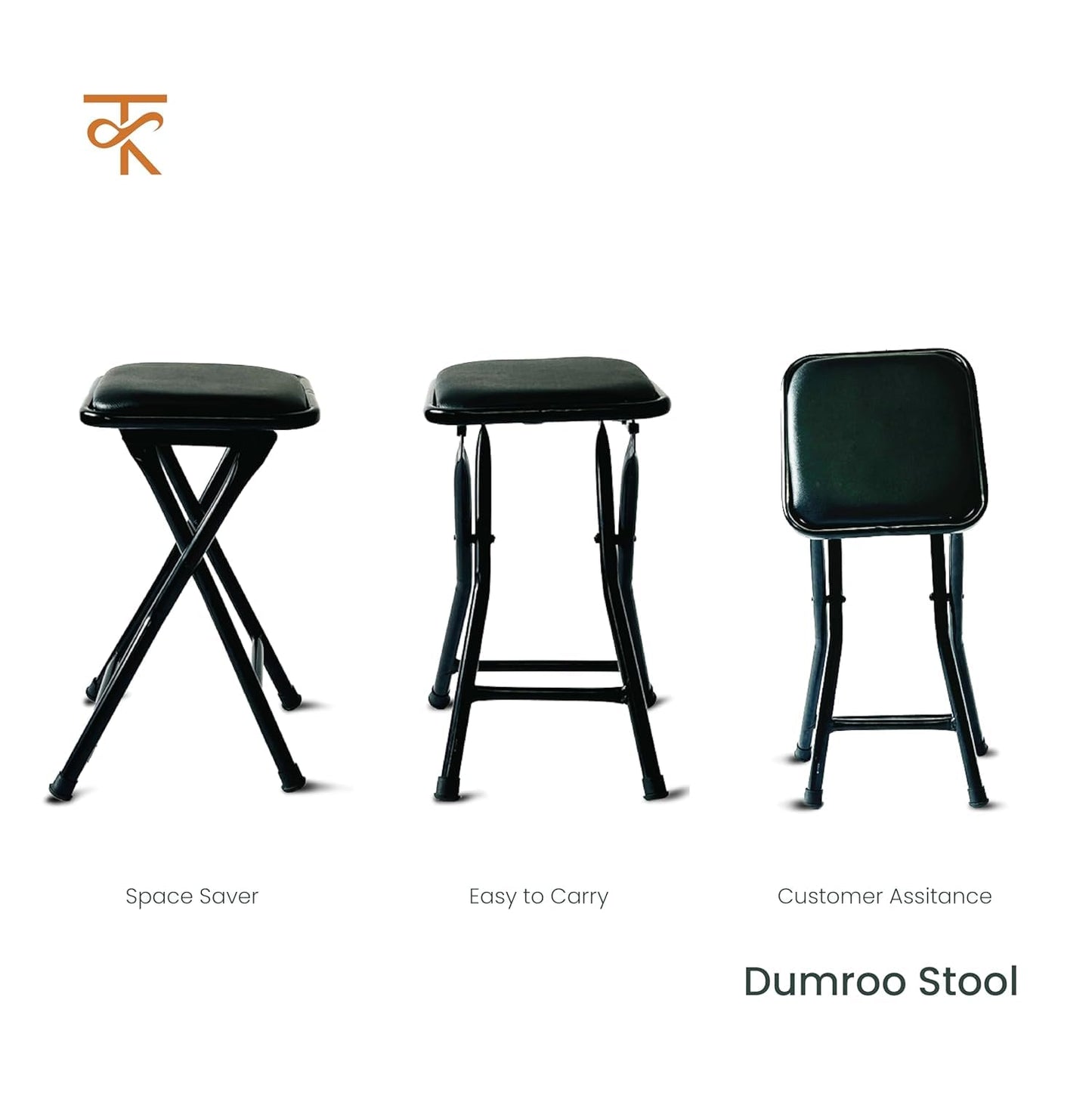 Dumroo Stool Black Various angles