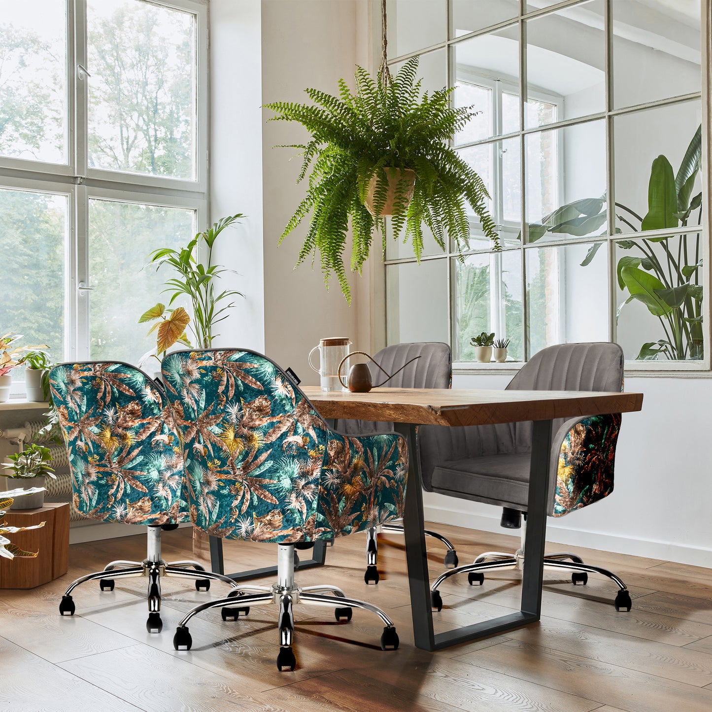 Gray colour office cafe setup image