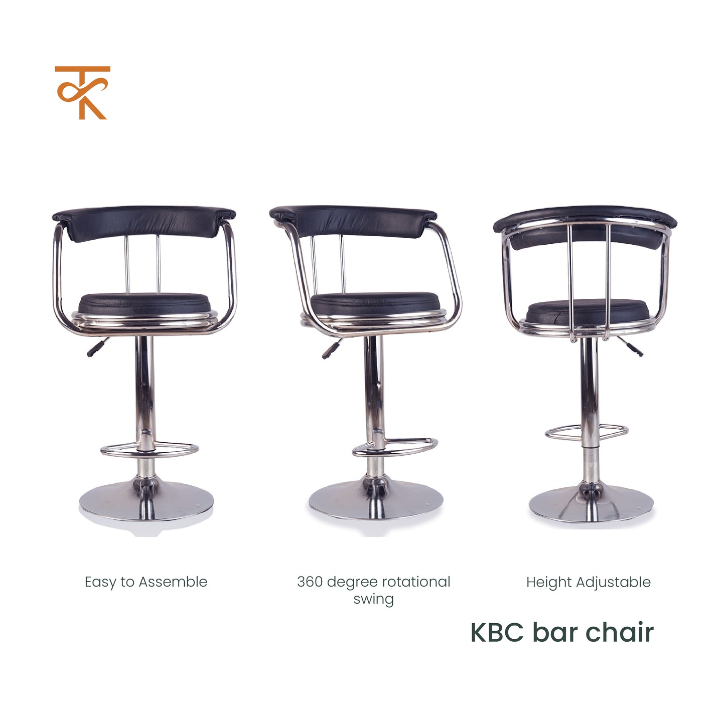 KBC Bar Chair Black product different angles