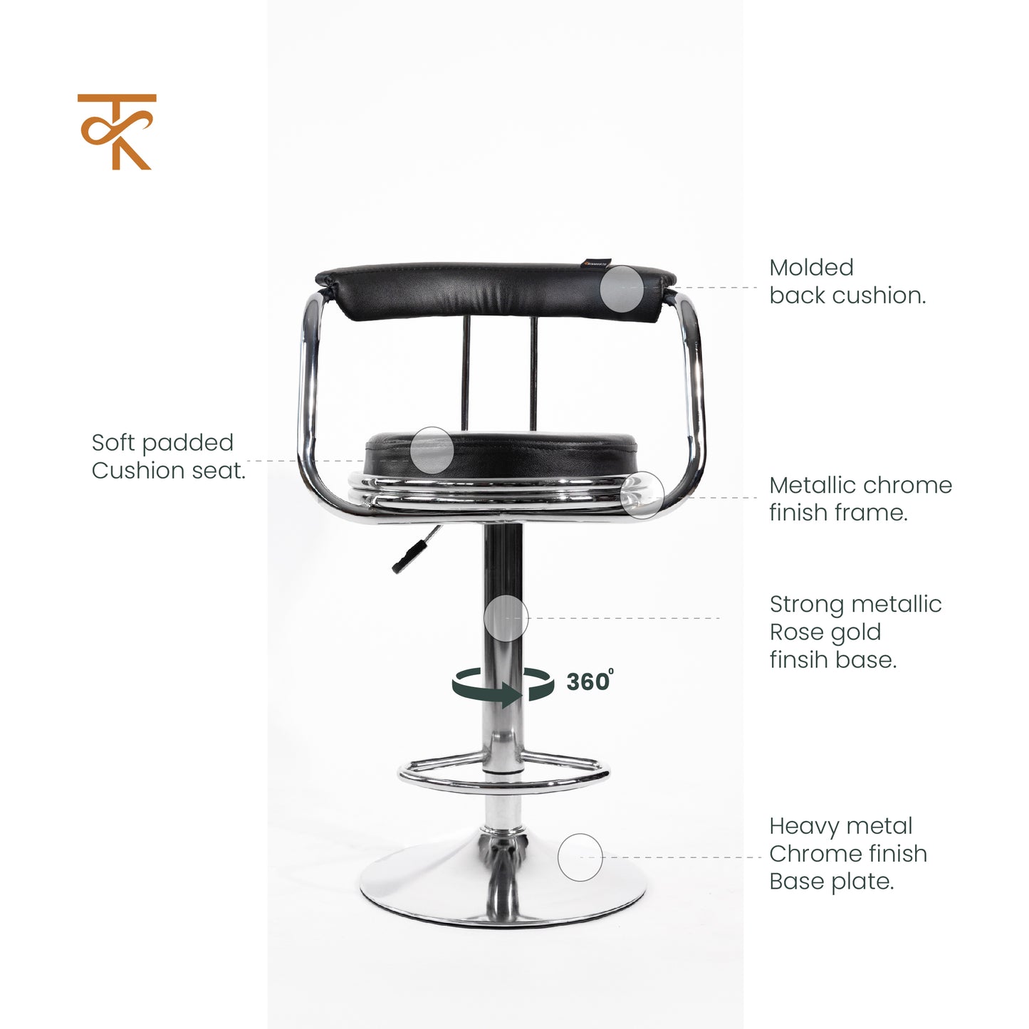 KBC Bar Chair Black product features