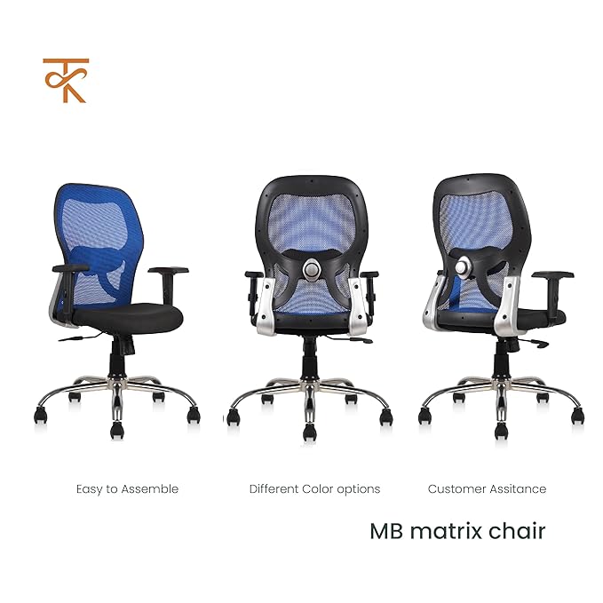 Matrix Mid Back Office Chair - Blue angles