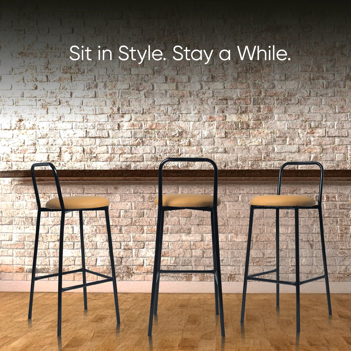Zen Bar Chair - Low Back Bar stool (Mustard Yellow)