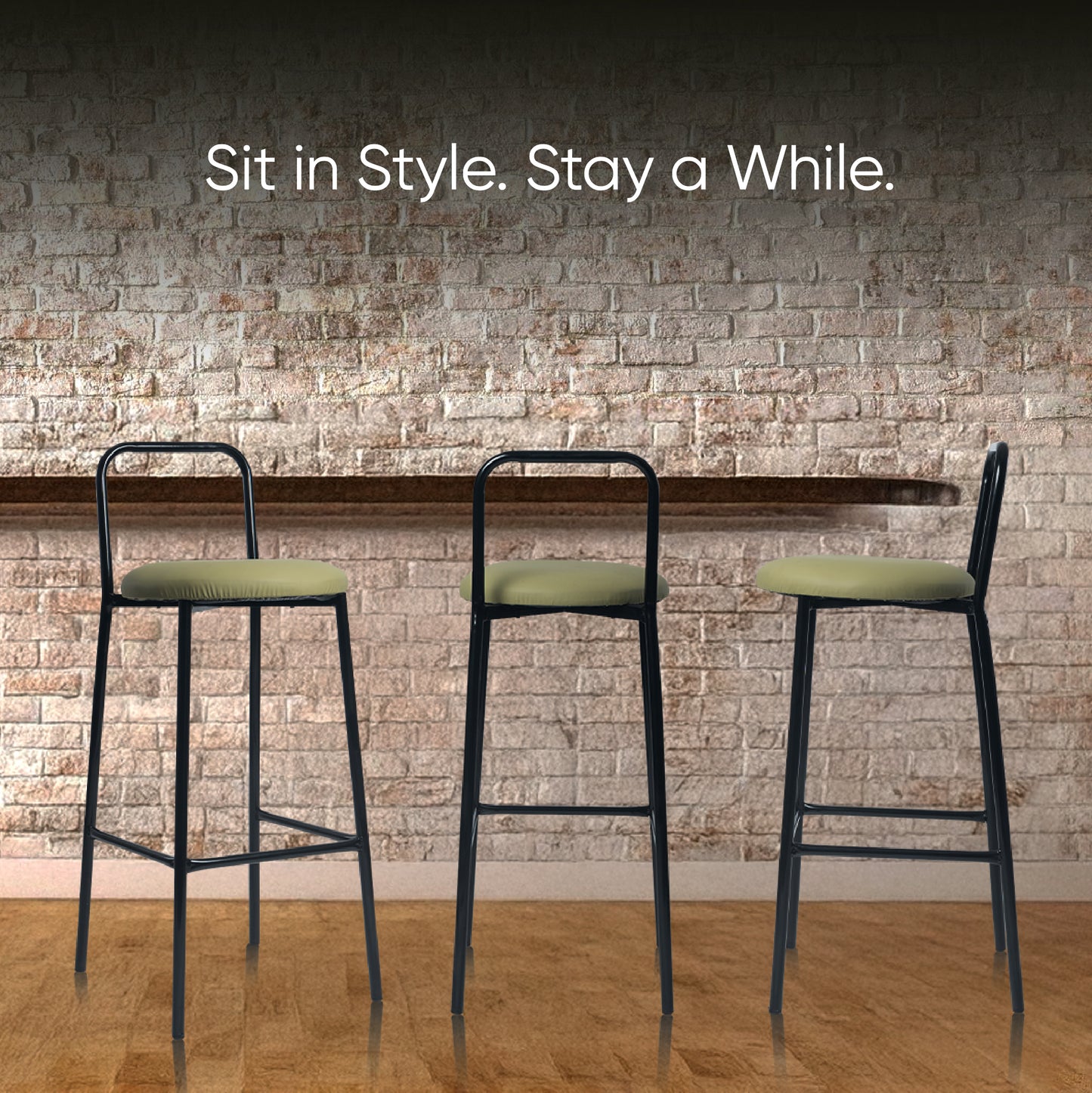 Zen Bar Chair - Low Back Bar stool (Parrot Green)