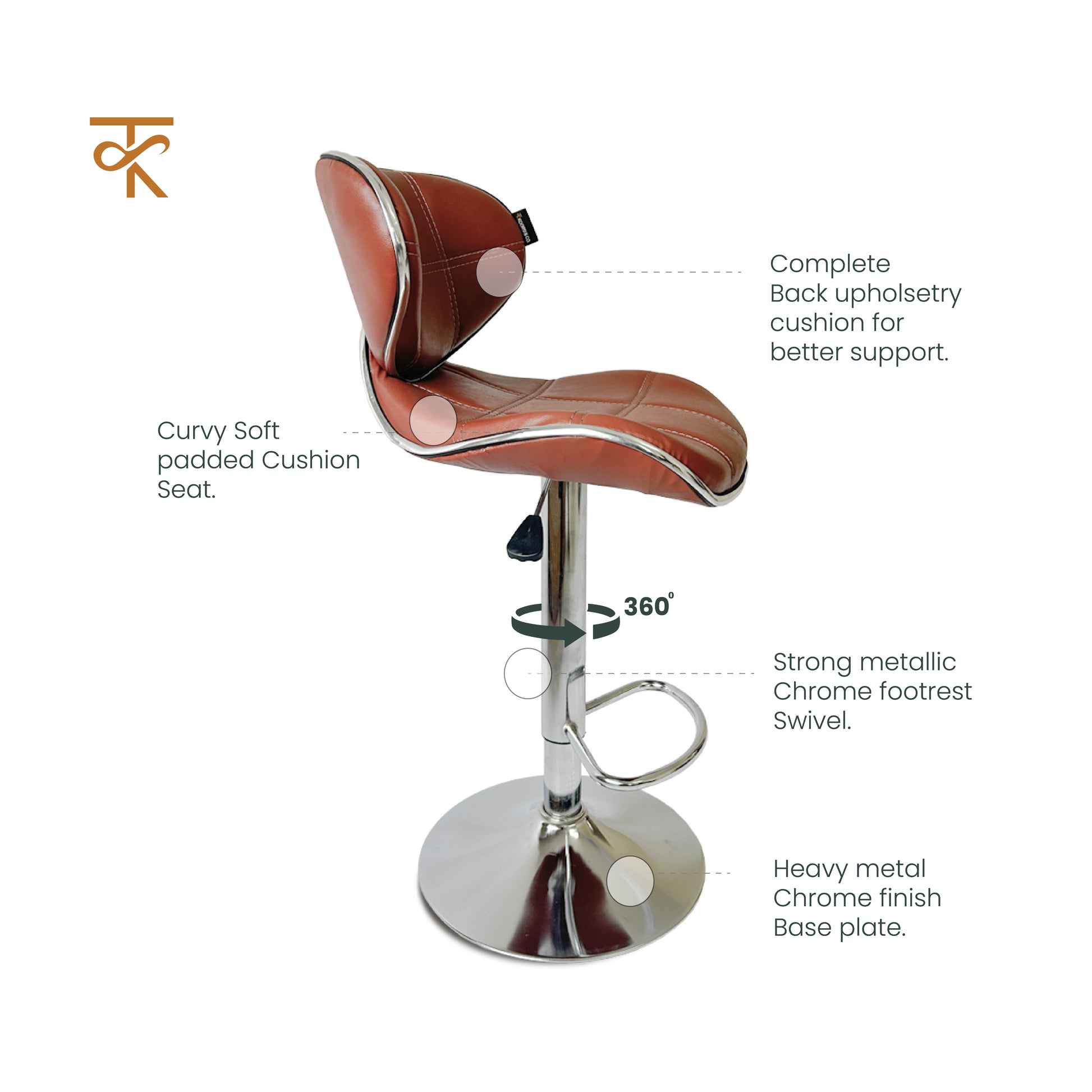 Apple Bar Chair - Brown product description 