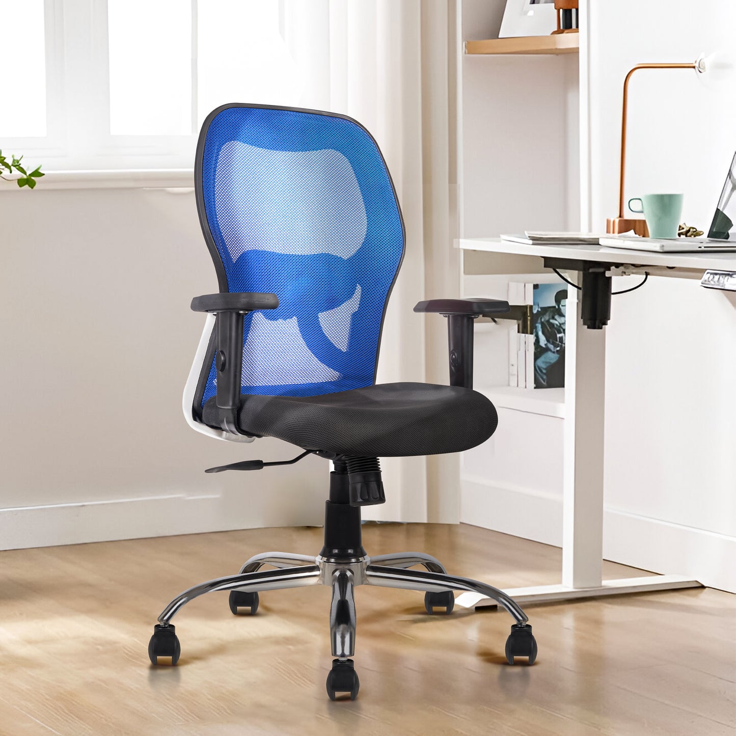 Blue Mid back matrix chair for office