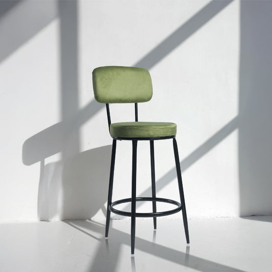 Chakra Bar Chair-Velvet Bar stool (Green)