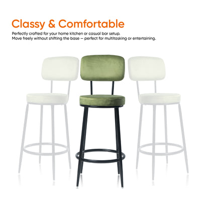 Chakra Bar Chair-Velvet Bar stool (Green)