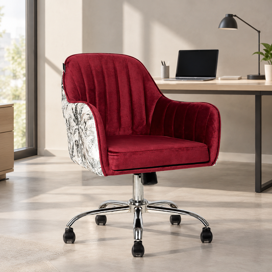 Sherni Accent Chair for Office - Adjustable Height, Tilt Lock, 360° Swivel, Heavy Duty Metal Base (Scarlet Red)