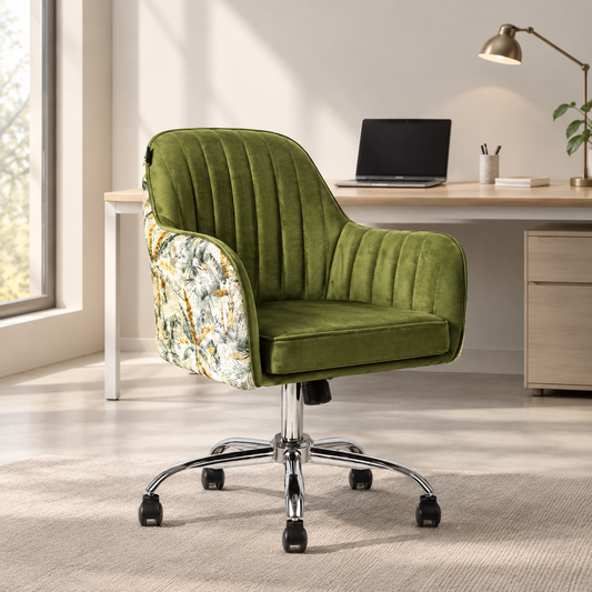 Sherni Accent Chair For Office - Adjustable Height, Tilt Lock, 360° Swivel, Heavy Duty Metal Base (Avocado Green)
