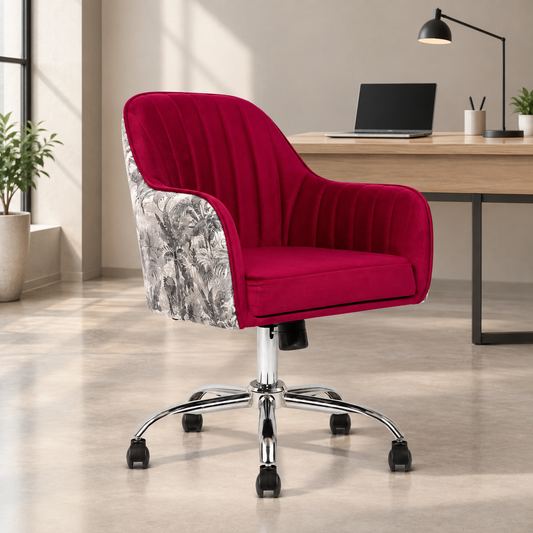 Sherni Accent Chair For Office - Adjustable Height, Tilt Lock, 360° Swivel, Heavy Duty Metal Base (Laila Pink)