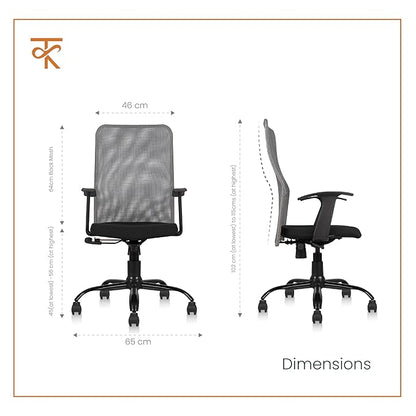 Comforto Office Chair - Gray Dimensions