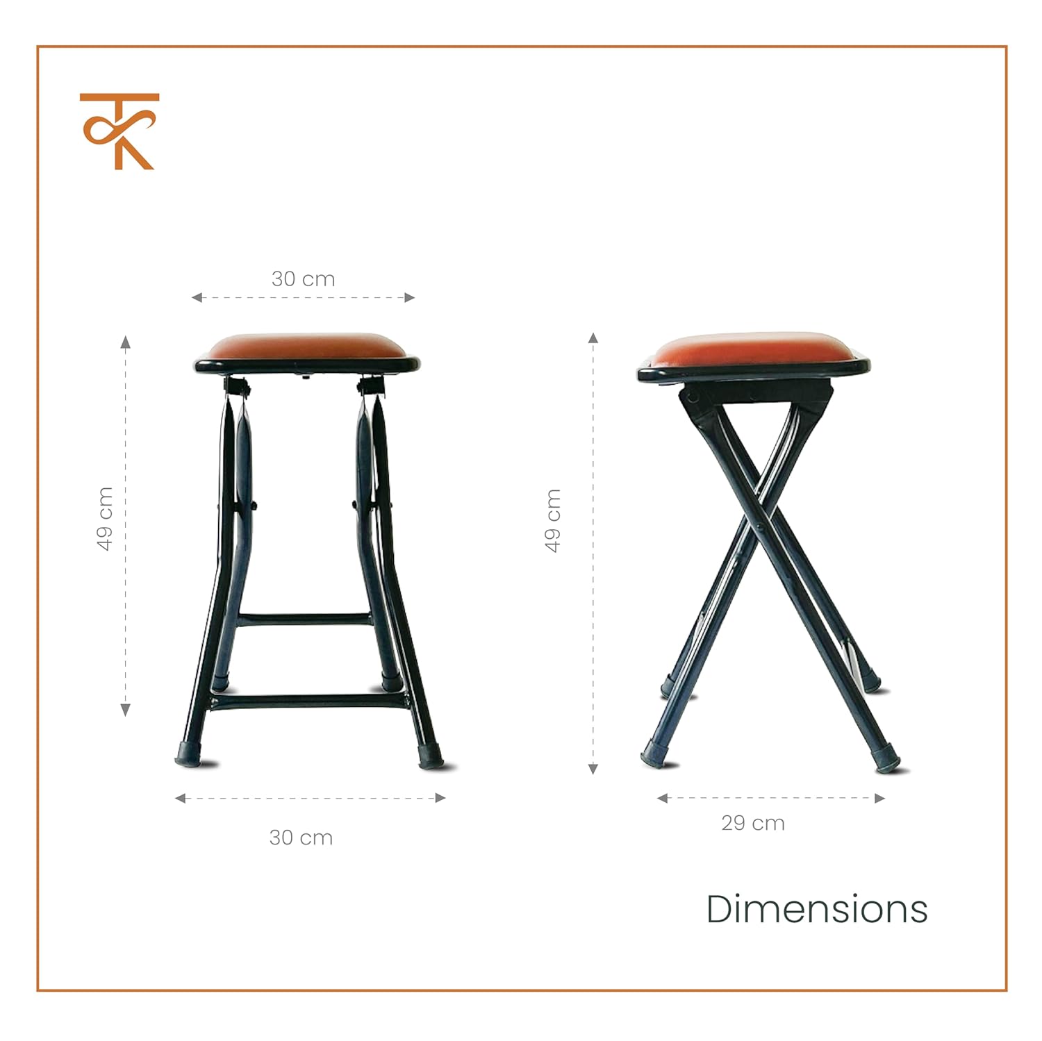 Dumroo Stool Black (Brown) Pack of 1 Dimensions