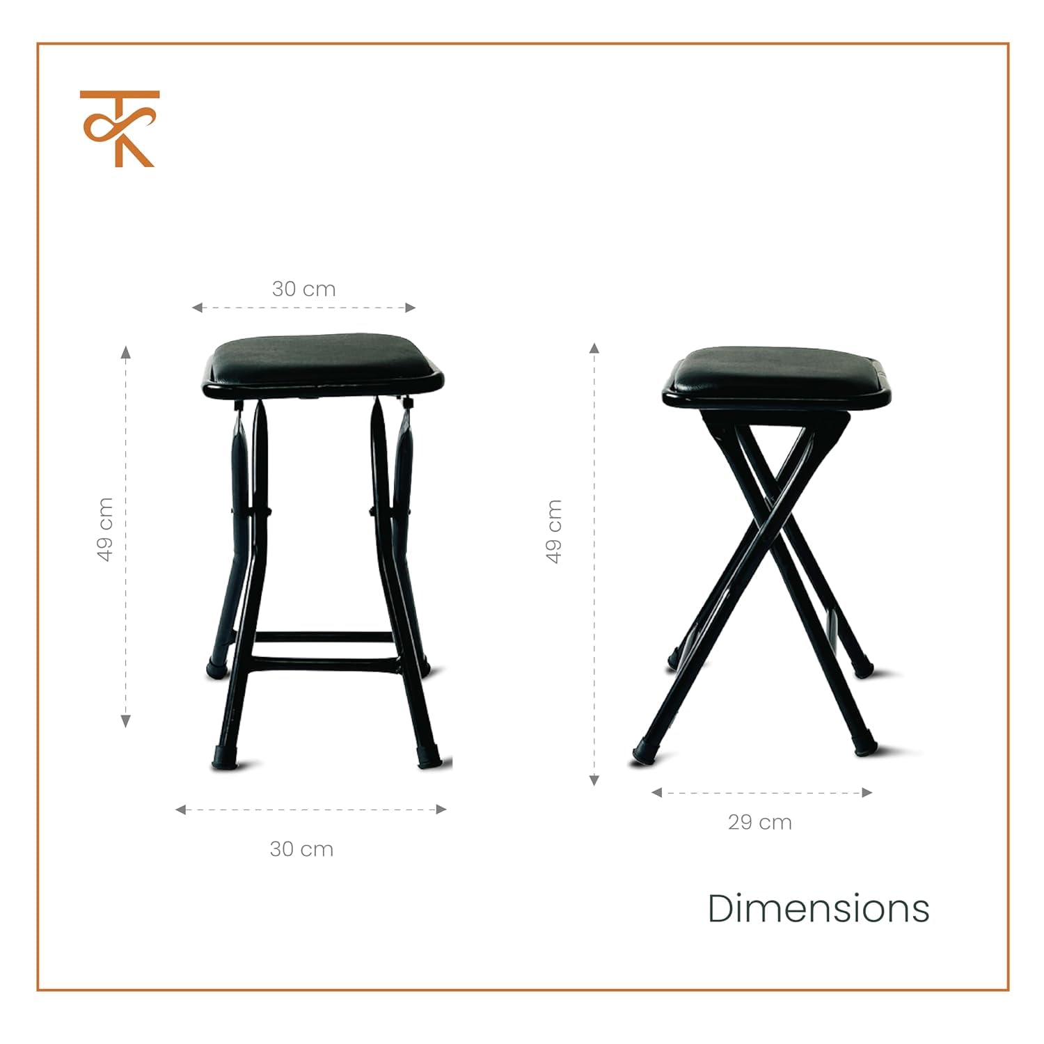 Dumroo Stool  Black Dimensions