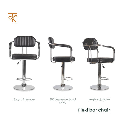 Flexi bar chair-Black different angles 