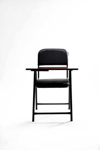 Foldable study chair-black front view