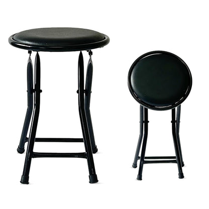 Folding Round Stool Black (Black) Pack of 1