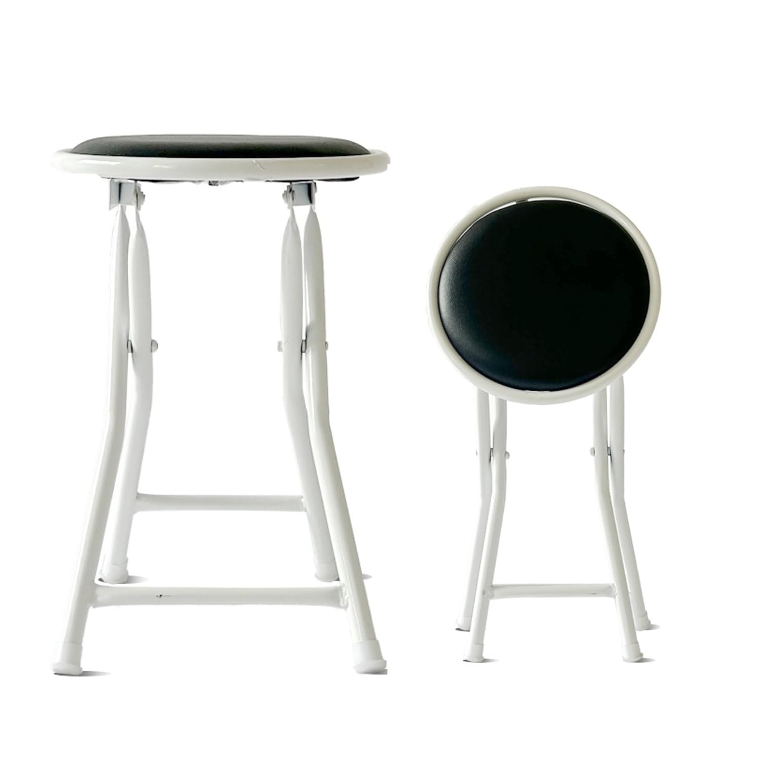 Folding Round Stool Pack 1 Black