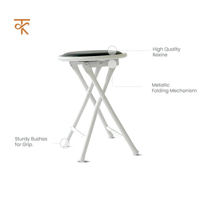 Folding Round Stool Pack 1 Black Various  features