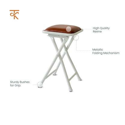 Folding Stool - White (Brown)-features