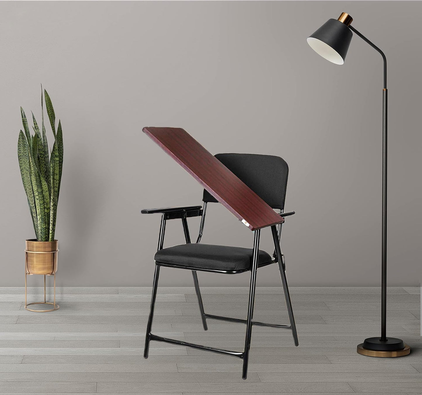 Folding study chair-black-lifestyle