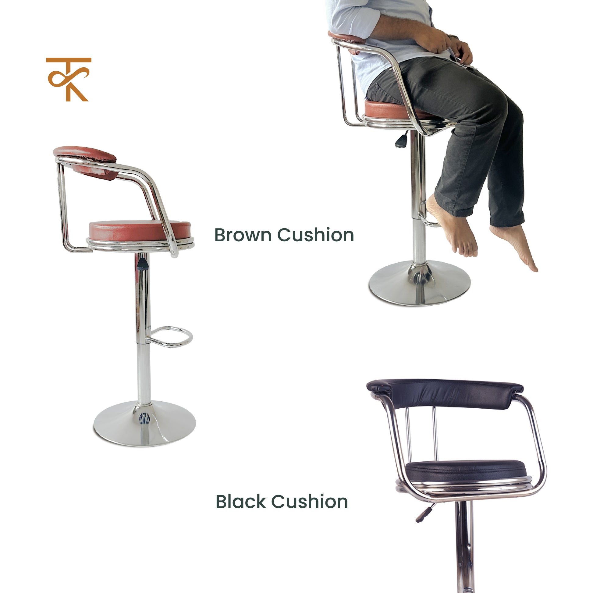 KBC Bar Chair - Brown (Pack of 2) color options 