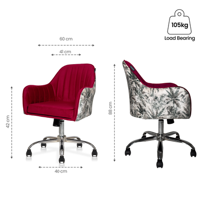 Sherni Accent Chair For Office - Adjustable Height, Tilt Lock, 360° Swivel, Heavy Duty Metal Base (Laila Pink)