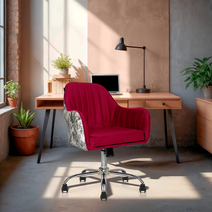 Sherni Accent Chair For Office - Adjustable Height, Tilt Lock, 360° Swivel, Heavy Duty Metal Base (Laila Pink)