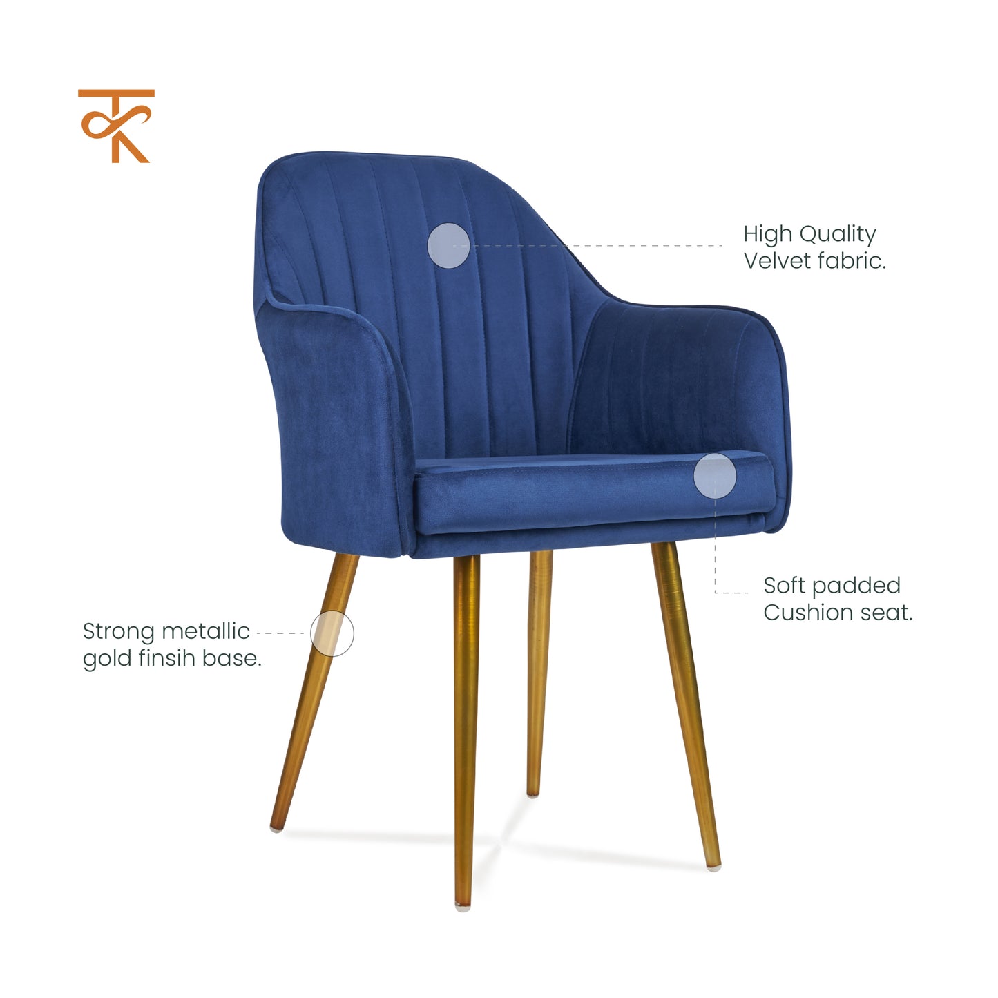 Maharaj Chair - Royal Blue product specifications 