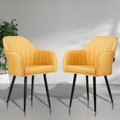 Maharaja Chair -Cushioned Seat & Heavy-Duty Black Metal Legs, Ideal for Dining, Podcast, Home & Restaurant, 6 Months Warranty (Pack of 2)