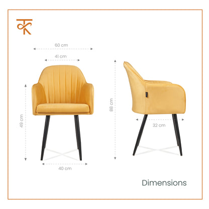 Maharaja Chair - yellow Color product measurements 