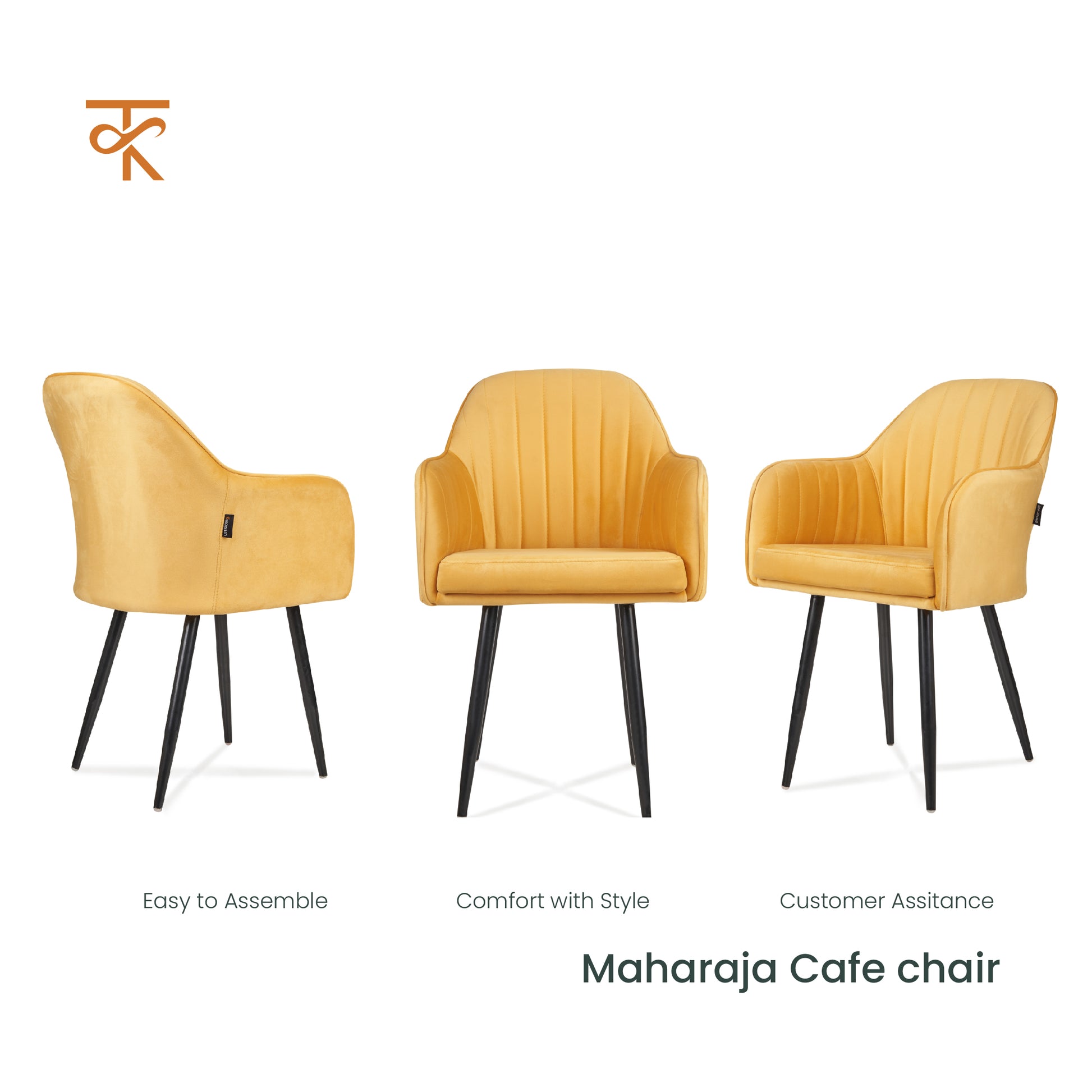 Maharaja Chair - yellow Color product different angle view 