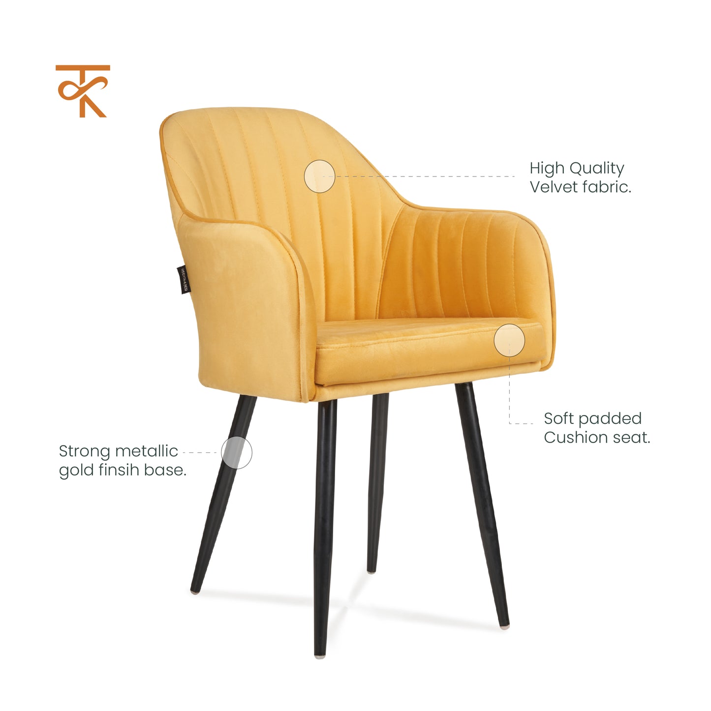 Maharaja Chair - yellow Color product specification 