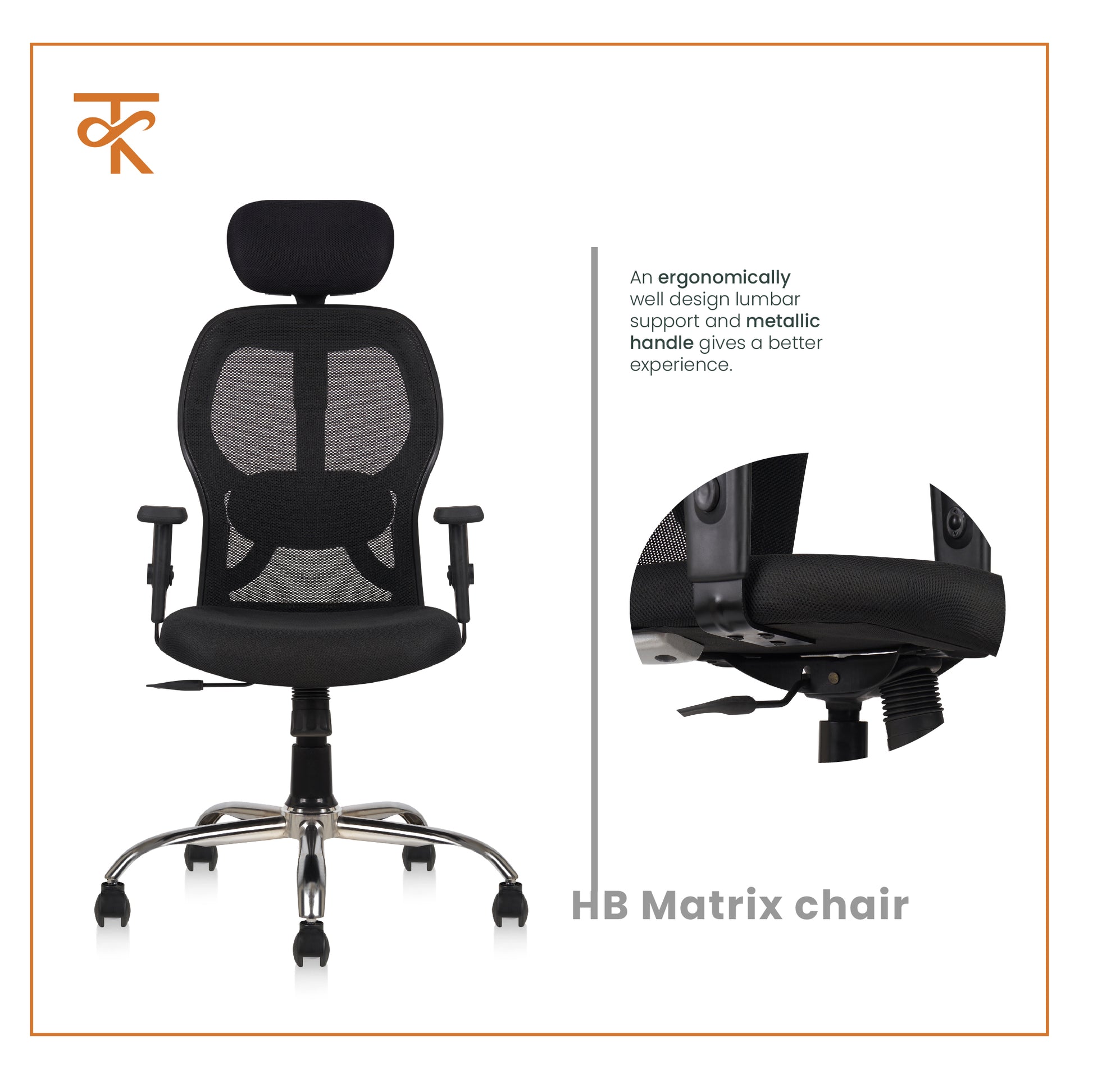 Matrix High Back Office Chair front view