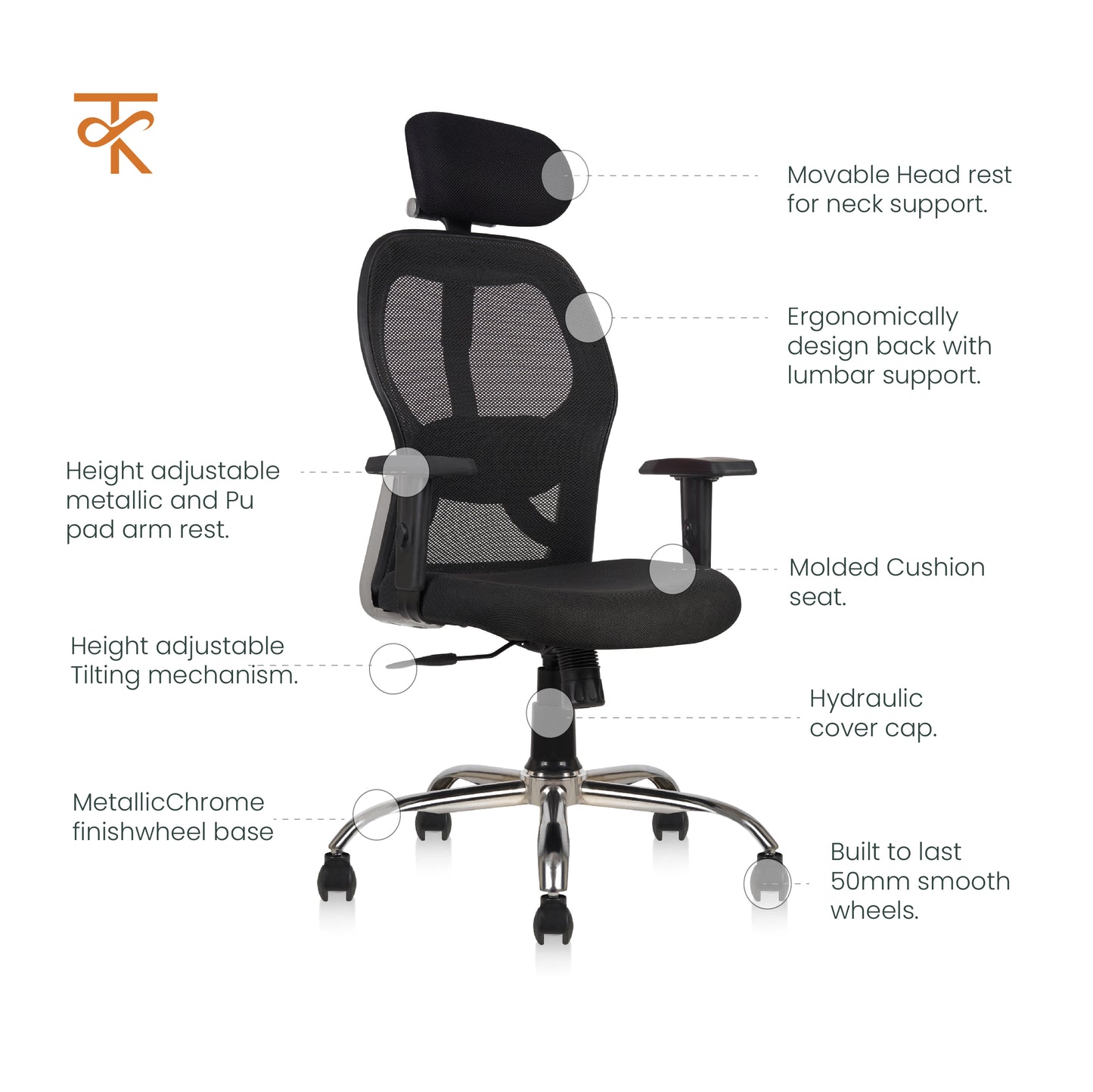 Matrix High Back Office Chair product features