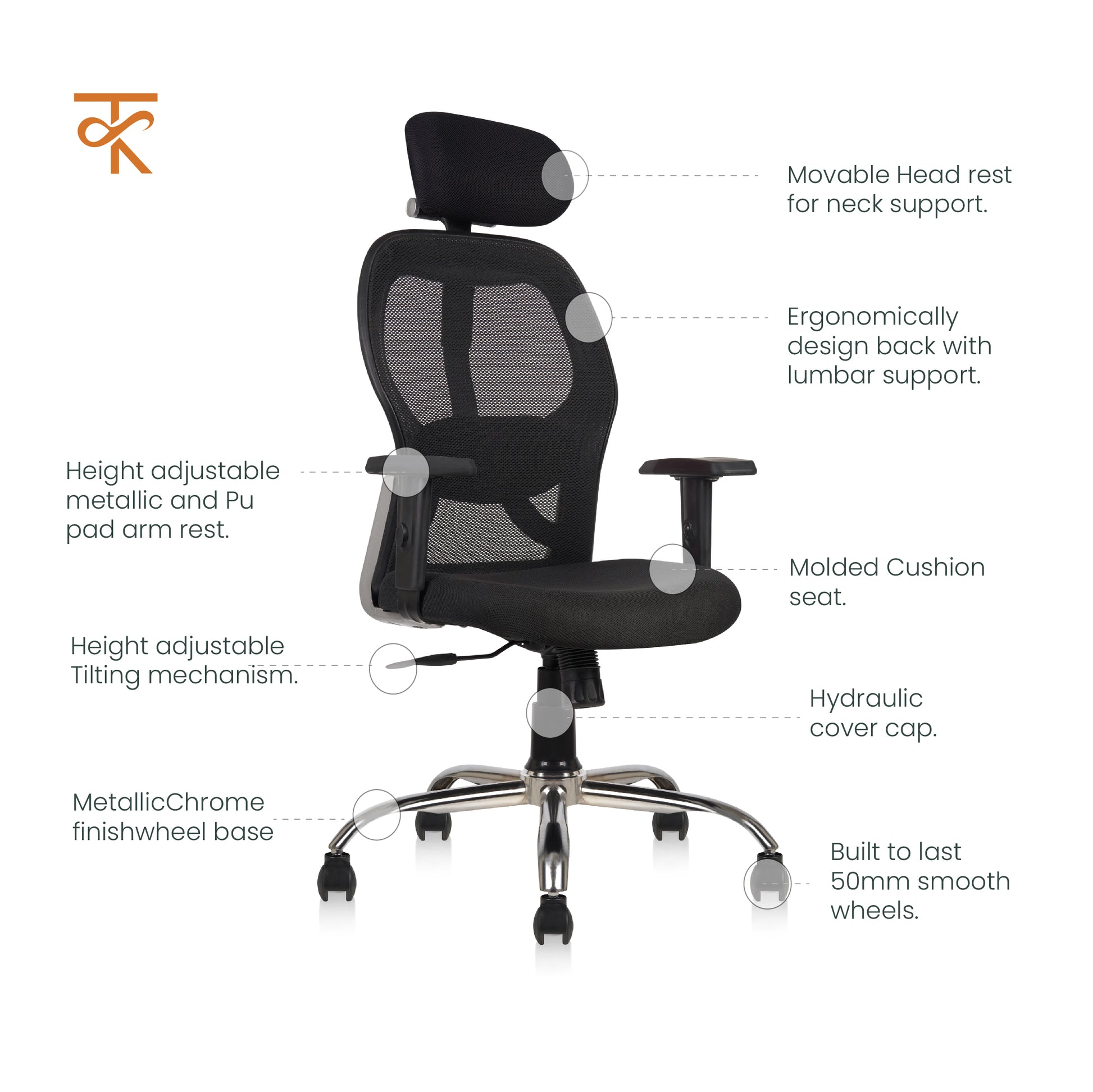Matrix High Back Office Chair product features