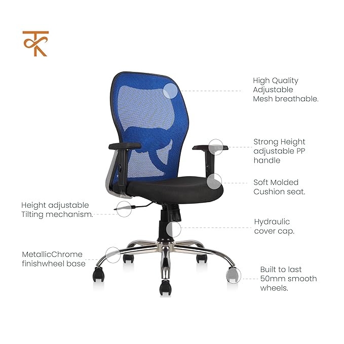 Matrix Mid Back Office Chair - Blue Features