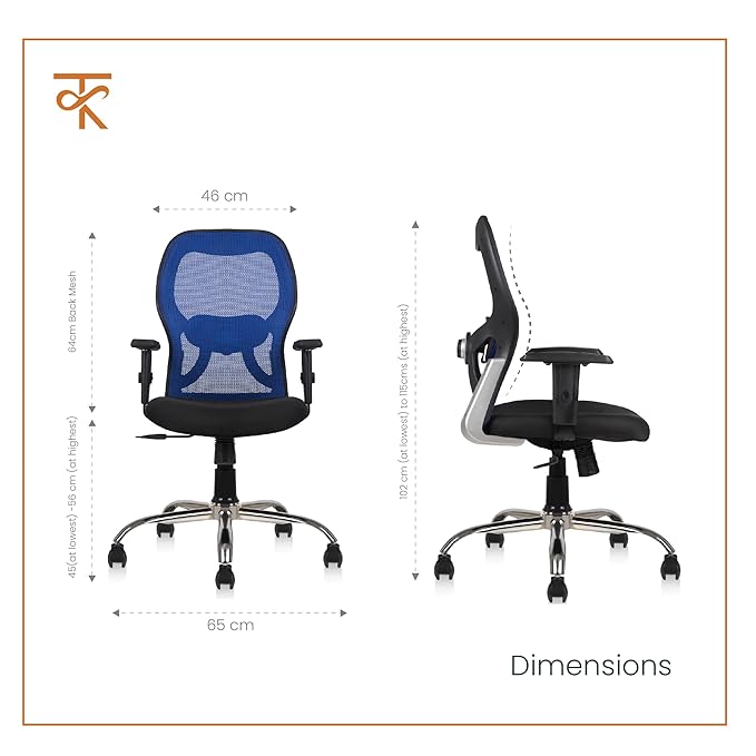 Matrix Mid Back Office Chair - Blue dimension