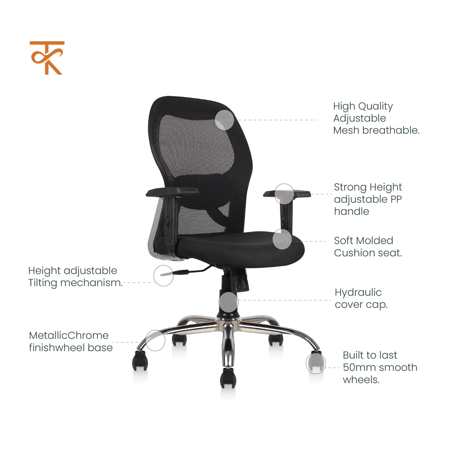 Matrix Mid Back Office Chair product features