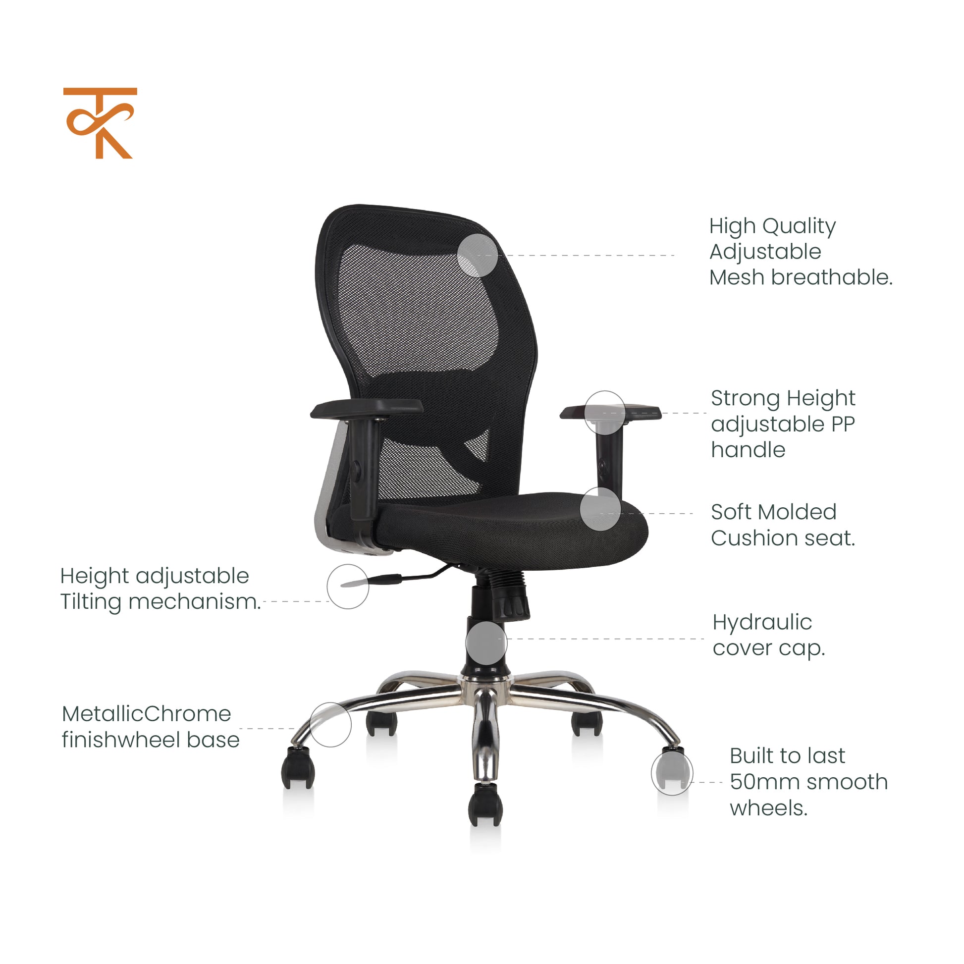 Matrix Mid Back Office Chair product features