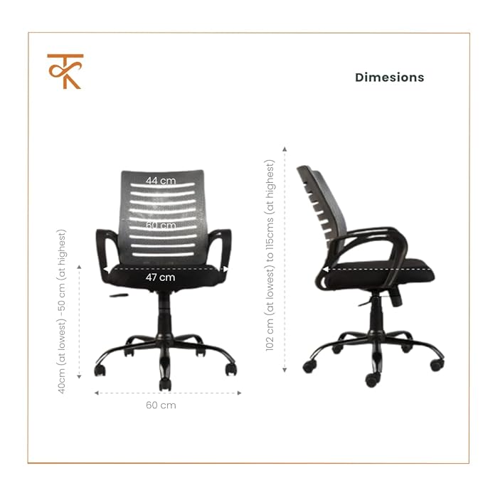Mid Back Mesh Ergonomic Office Chair - Dinemsions