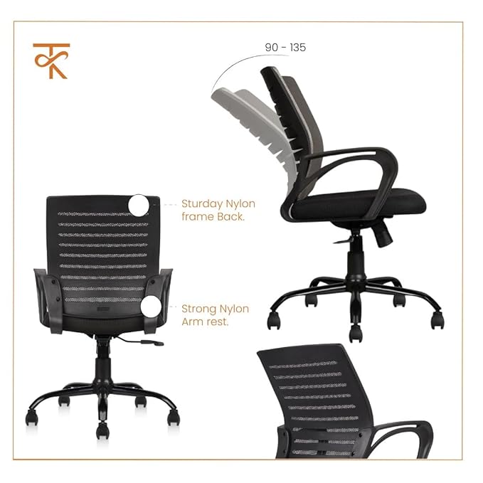 Mid Back Mesh Ergonomic Office Chair - back view