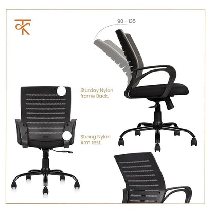 Mid Back Mesh Ergonomic Office Chair - back view