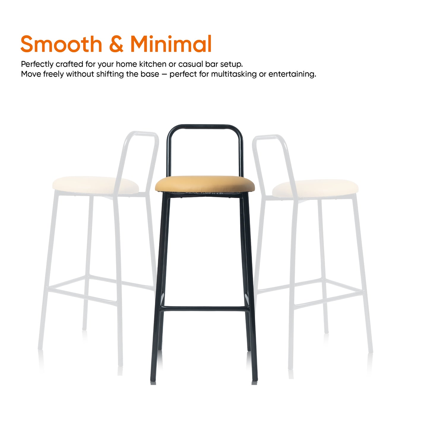 Zen Bar Chair - Low Back Bar stool (Mustard Yellow)