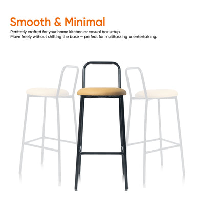 Zen Bar Chair - Low Back Bar stool (Mustard Yellow)