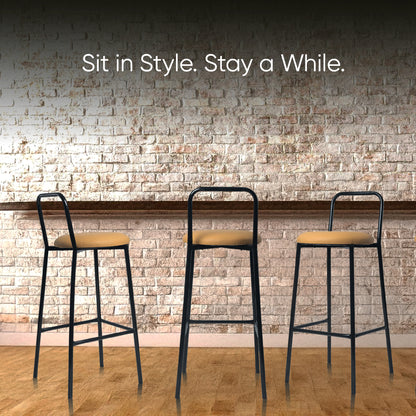 Zen Bar Chair - Low Back Bar stool (Mustard Yellow)