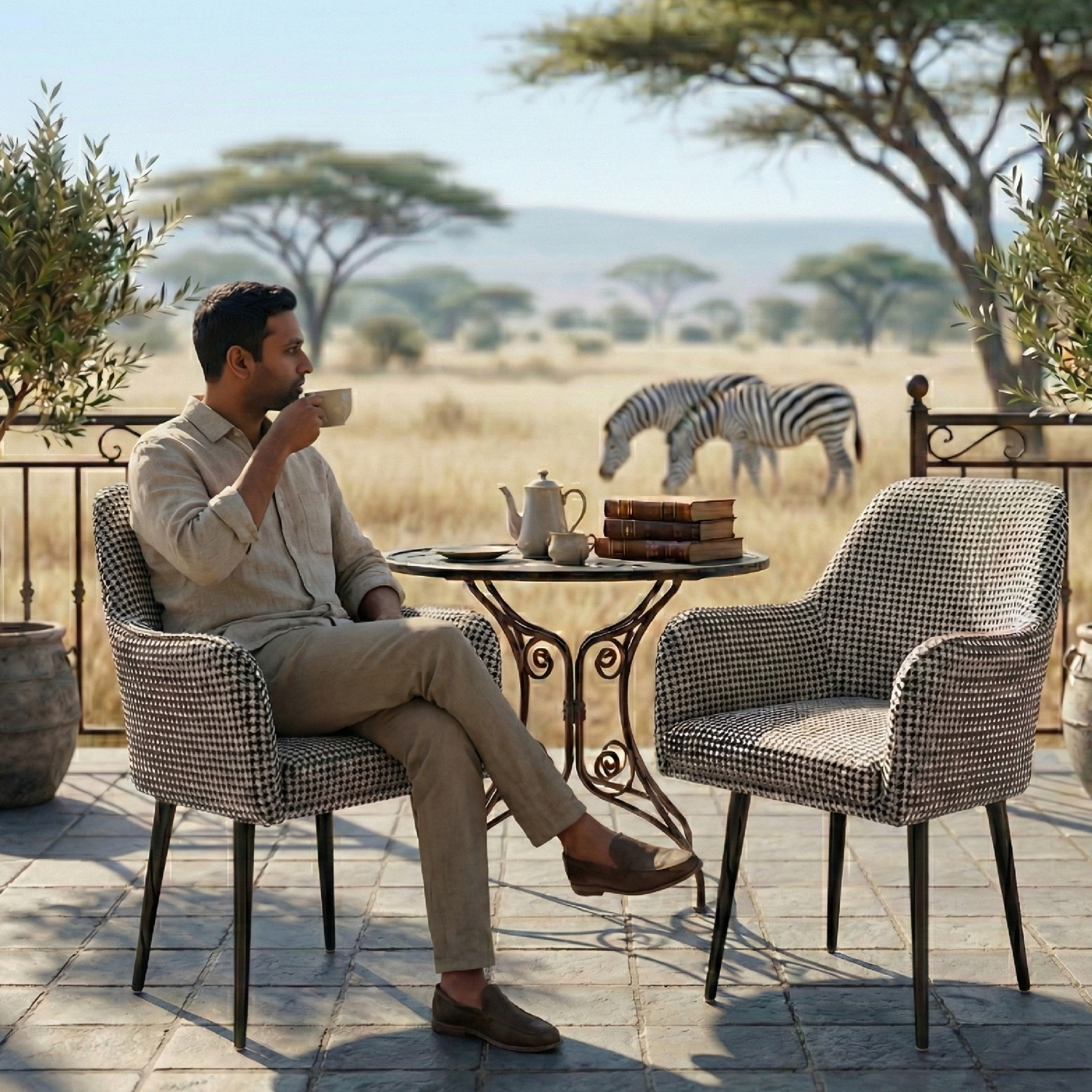 Naqsh Retro Velvet Swivel Accent Chair - Premium Lounge Chair for Living Room, Bedroom & Decor, 6 Months Warranty - Black and white