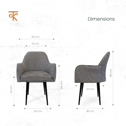 Naqsh Retro Velvet Swivel Accent Chair - Premium Lounge Chair for Living Room, Bedroom & Decor, 6 Months Warranty - Black and white