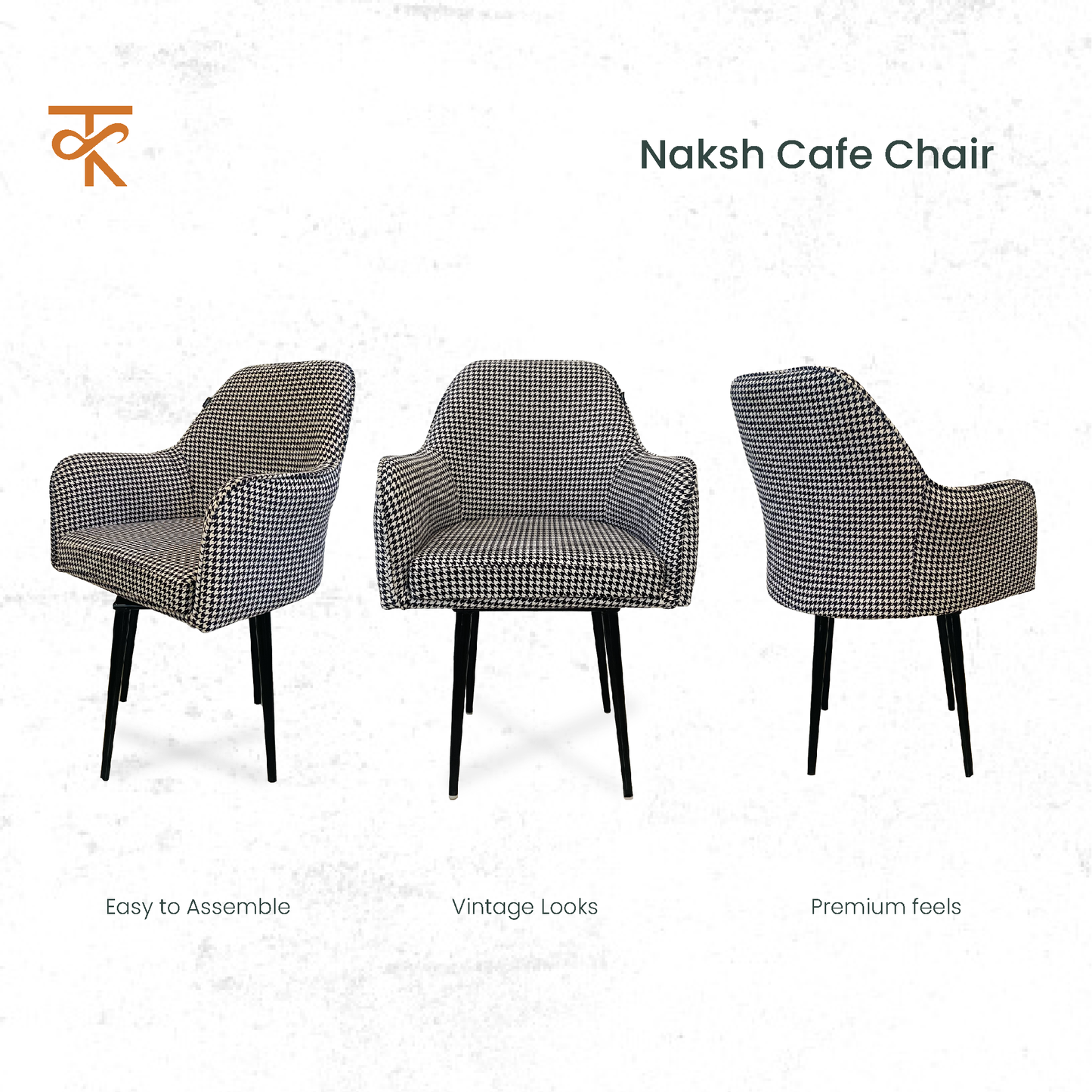 Naqsh Retro Velvet Swivel Accent Chair - Premium Lounge Chair for Living Room, Bedroom & Decor, 6 Months Warranty - Black and white